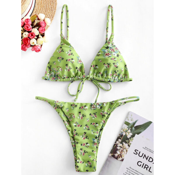 Summer Flowers Print Bikini Sexy Beach Swimming Suit Fashion Push Up Swimsuit Womens Clothing - Image 8