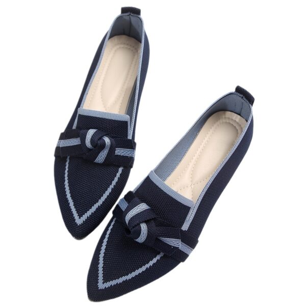 Fashion Pointed Toe Bow Flat Shoes For Women Lying Woven Slip-on Breathable Shoes Summer - Image 7