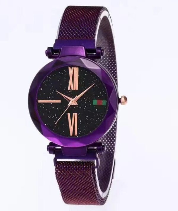 Luxury Women Watches Mesh Ladies Clock Magnet Buckle Starry Diamond Geometric Surface Quartz Wristwatch - Image 10