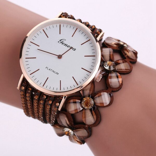 Fashion Geneva Flowers Watches Women Dress Elegant Quartz Bracelet Ladies Watch Crystal Diamond Wrist Watch Gift Reloj Mujer - Image 6