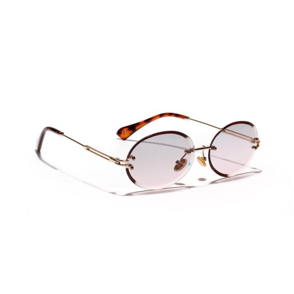 Women Oval crystal glasses eye ear ladies Rimless - Image 8