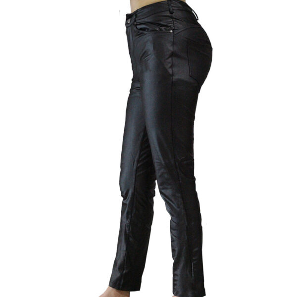 Pure color PU casual pants - Image 6