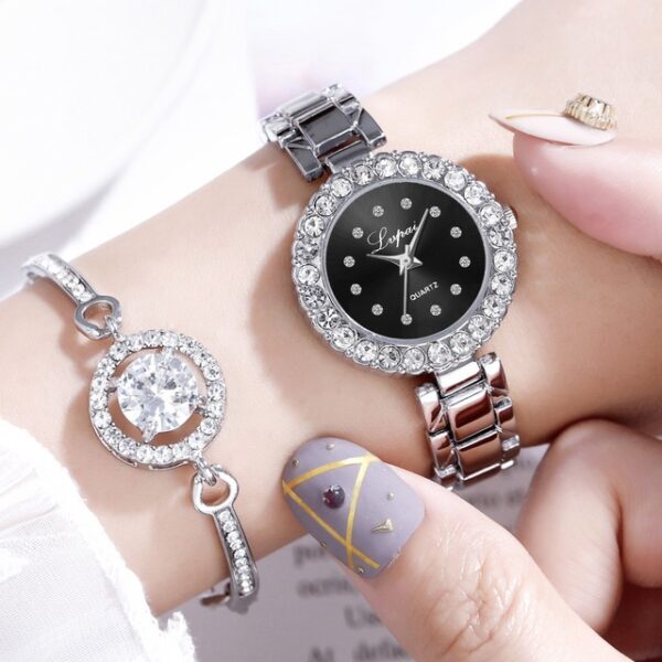 Watches-Set Bangle Clock Bracelet Wrist-Watch Quartz Women Fashion Ladies Brand Luxury - Image 4