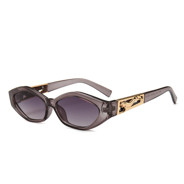 Angular Cat-eye Sunglasses, Modern Retro Temples In The Shape Of A Jumping Cheetah - Image 5