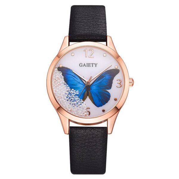 Gaiety Brand Women Watches Luxury Removable Rhinestone Butterfly Watches Ladies Leather Dress Ladies Wrist Watches Female Clock - Image 3