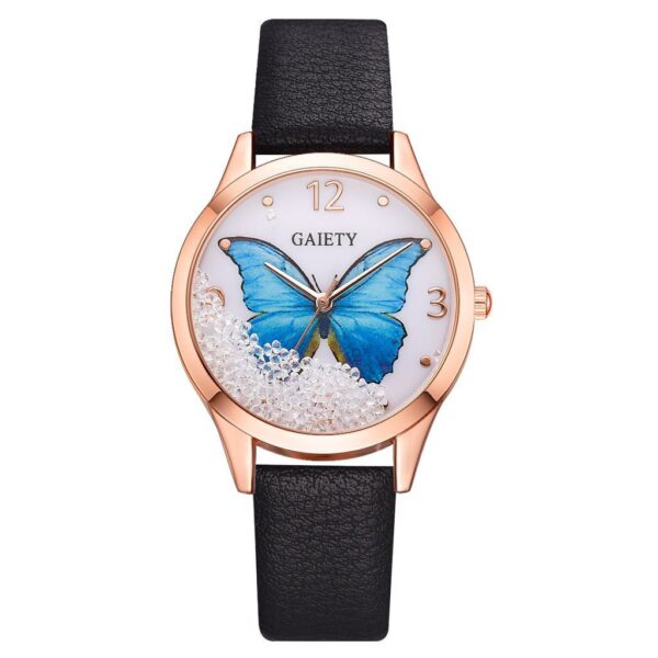 Gaiety Brand Women Watches Luxury Removable Rhinestone Butterfly Watches Ladies Leather Dress Ladies Wrist Watches Female Clock - Image 4