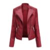 Women's Leather Jackets Women's Short Jackets Slim Thin Leather Jackets Ladies Motorcycle Suits - Image 4