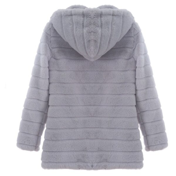 Jacket Winter White Big Solid Jackets For Women Long Coat - Image 3