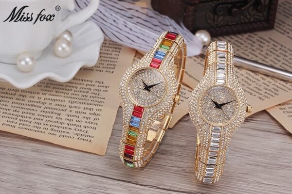 Fashion Watch With Diamonds And Colorful Stones Full Of Diamonds European-Style High-End Watches For Women - Image 2