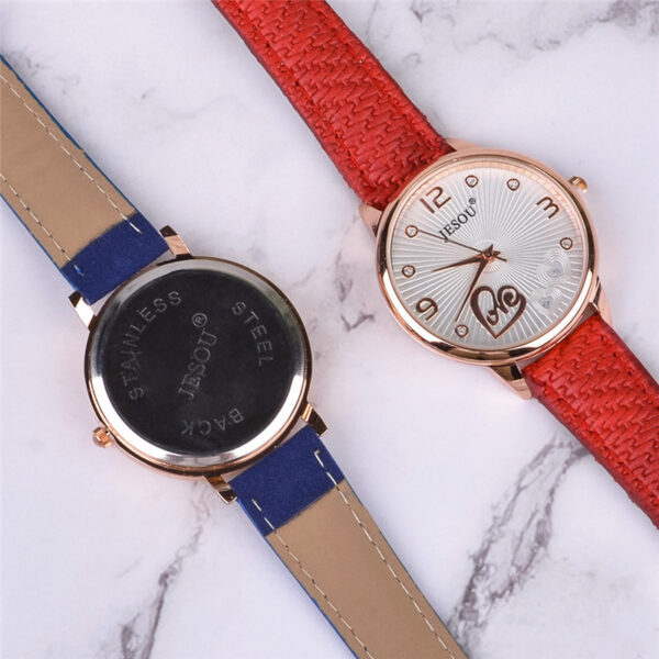 Women Watches Leather Quartz Wristwatch Sunglasses Corsage 3 Pcs Girl Christmas Gift New Year Gift Ladies Gift Box - Image 3