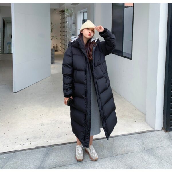 Korean-style Mid-length Over-the-knee Down Cotton-padded Coat - Image 5