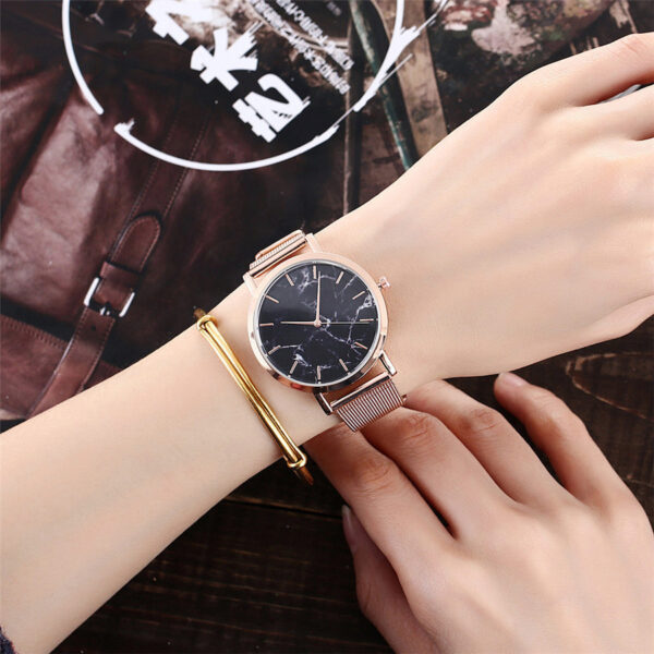 Vansvar fashion brand silver and gold mesh band creative marble wristwatch casual women quartz watches gift relogio feminino - Image 6