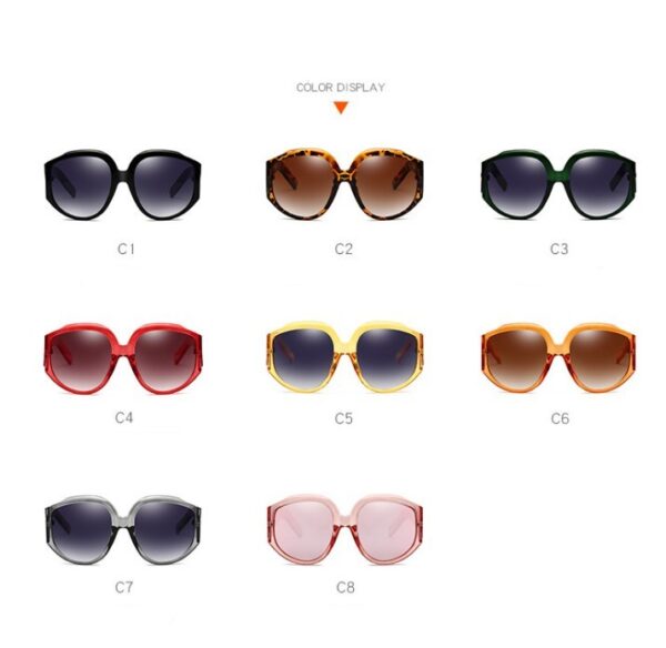 New Arrival Oversize Women Round Sun Glasses Fashion Ladies Olive Frames Glasses - Image 3