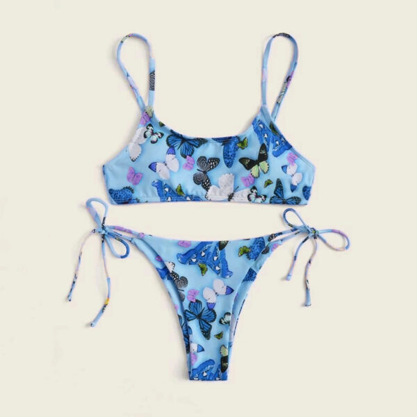 Summer Flowers Print Bikini Sexy Beach Swimming Suit Fashion Push Up Swimsuit Womens Clothing - Image 5