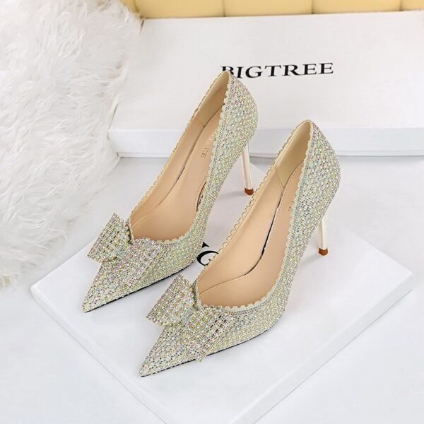 Sweet Women''s Princess Wedding Shoes Thin High Heels Shallow Mouth - Image 4