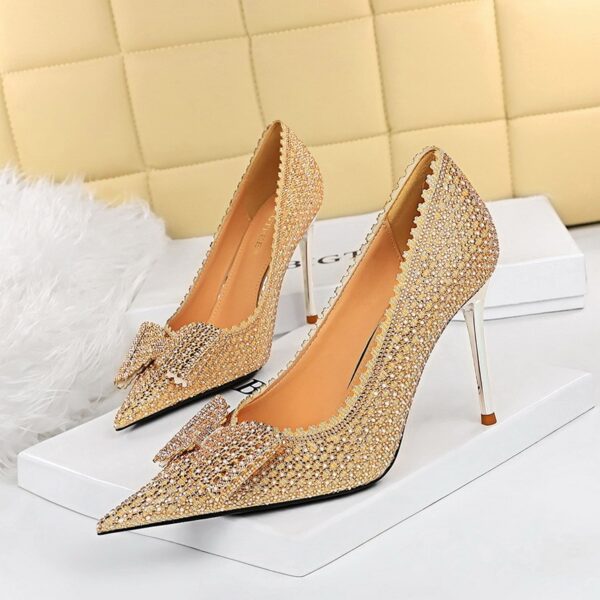 Sweet Women''s Princess Wedding Shoes Thin High Heels Shallow Mouth - Image 5