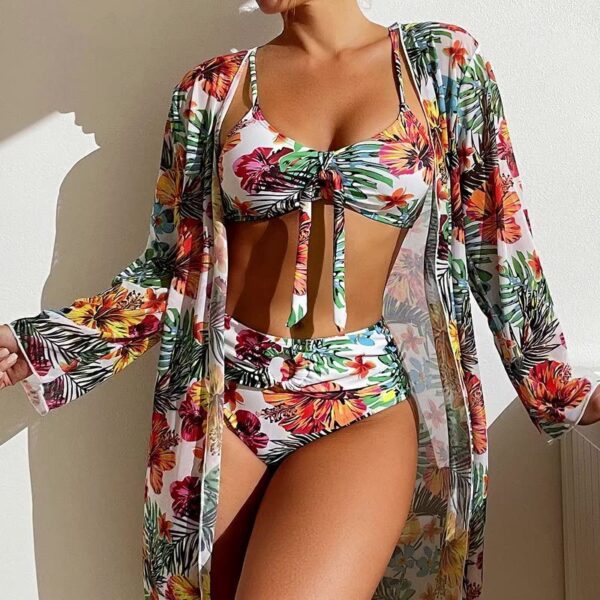 Women's Long Blouse Split Bikini Plus Size Suit - Image 10