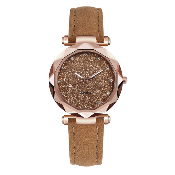 Casual Women Romantic Starry Sky Wrist Watch Leather Rhinestone Designer Ladies Clock - Image 9