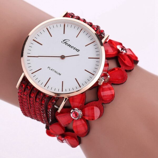 Fashion Geneva Flowers Watches Women Dress Elegant Quartz Bracelet Ladies Watch Crystal Diamond Wrist Watch Gift Reloj Mujer - Image 2