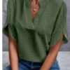 Summer Short-sleeved Chiffon Shirt New V-neck Shirt Women's Casual Versatile Clothing - Image 8