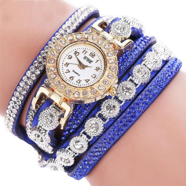 Relogio masculino Women Quartz Women PU Leather Rhinestone Watch Bracelet Watches - Image 9