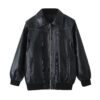 Loose Fashion Lapel Zip-up Jacket Cool Long Sleeve Zipper Closure Moto Biker Leather Jacket Womens Clothing - Image 5