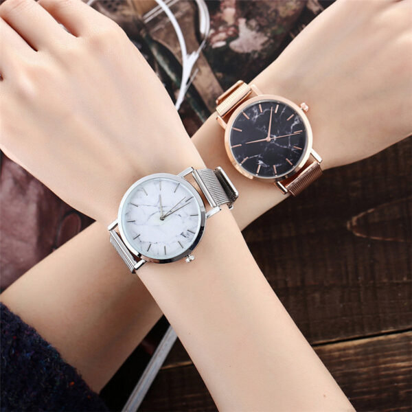 Vansvar fashion brand silver and gold mesh band creative marble wristwatch casual women quartz watches gift relogio feminino - Image 7