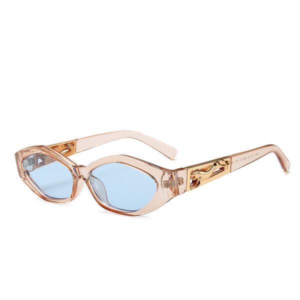 Angular Cat-eye Sunglasses, Modern Retro Temples In The Shape Of A Jumping Cheetah - Image 9