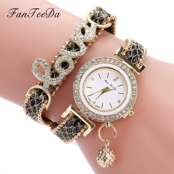 FanTeeDa Brand Women Bracelet Watches Ladies Watch Rhinestones Clock Womens Fashion Dress Wristwatch Relogio Feminino Gift - Image 5