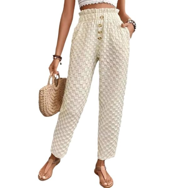 Women's Slim-fit Buttoned Straight Loose Trousers - Image 3