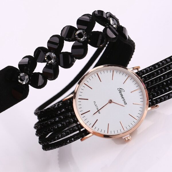 Fashion Geneva Flowers Watches Women Dress Elegant Quartz Bracelet Ladies Watch Crystal Diamond Wrist Watch Gift Reloj Mujer - Image 3