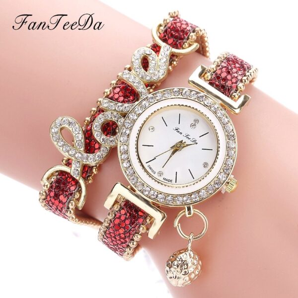 FanTeeDa Brand Women Bracelet Watches Ladies Watch Rhinestones Clock Womens Fashion Dress Wristwatch Relogio Feminino Gift - Image 7