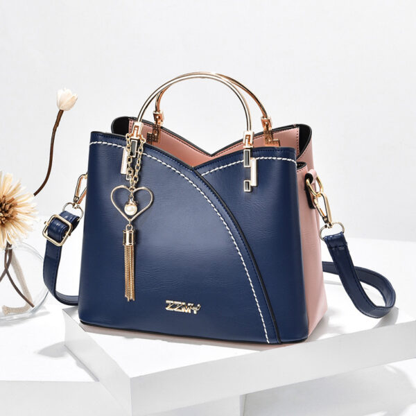 Color Block Handbag Love Tassel Decor Crossbody Bags For Women - Image 4