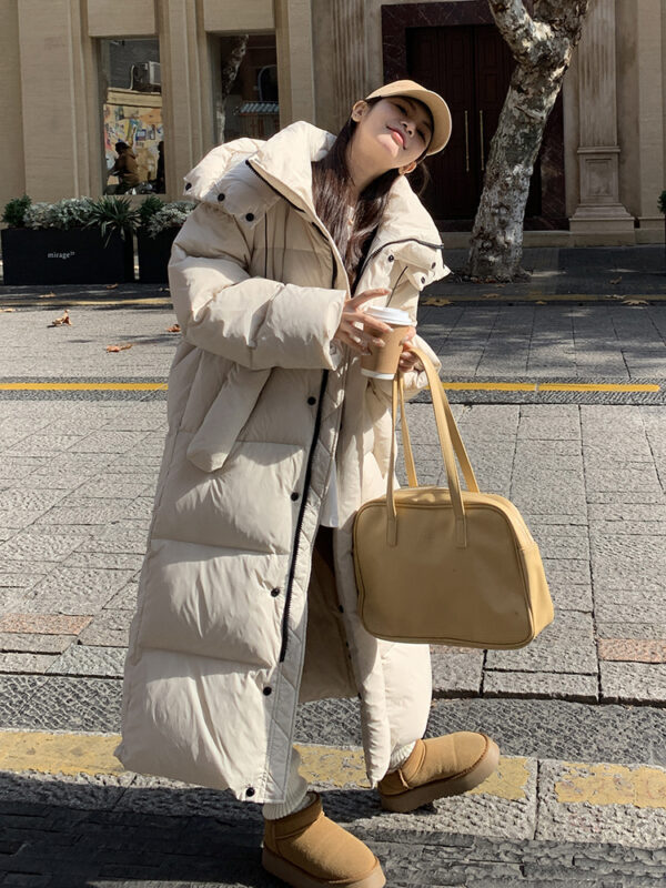 Korean-style Mid-length Over-the-knee Down Cotton-padded Coat - Image 10