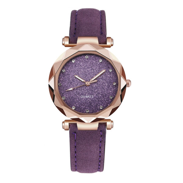 Casual Women Romantic Starry Sky Wrist Watch Leather Rhinestone Designer Ladies Clock - Image 5