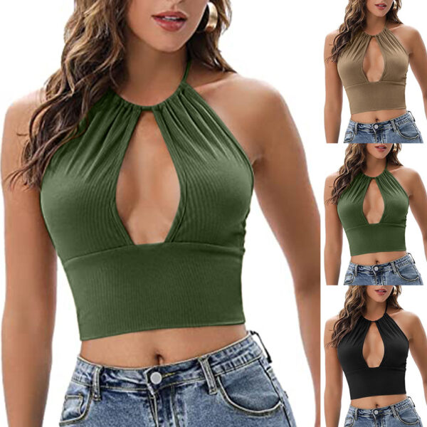 Camisole Halter Vest Women Summer Sexy Hollow Tops - Image 8