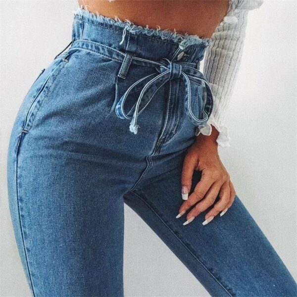 High-waisted Washed Pencil Pants Spring Sexy Temperament European And American Plus Size Denim Jeans For Women - Image 2