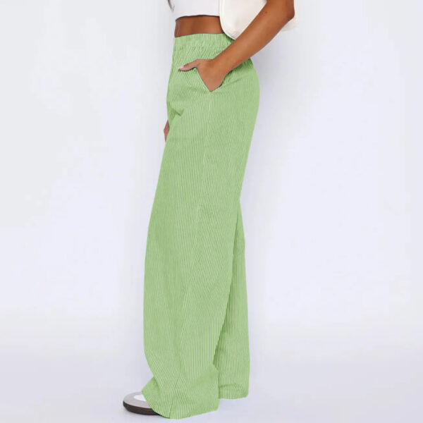 Striped Trousers With Pockets Ins Fashion Casual Wide Leg Straight Pants For Women Clothing - Image 7