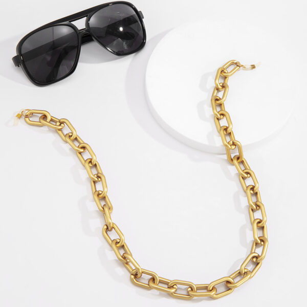 Fashion Retro Flannel Geometric Ring Glasses Chain - Image 2