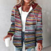 European And American Fashion Women's Wear Solid Color Plaid Hooded Jacket - Image 2