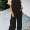 Fashion Square Neck Jumpsuit With Pockets Spring Summer Casual Solid Color Loose Overalls Womens Clothing - Image 7
