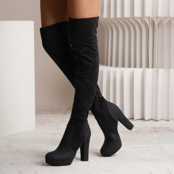 New Long Boots For Women Elastic Suede High Square Heel Over-the-knee Boots Fashion Party Shoes Winter - Image 10