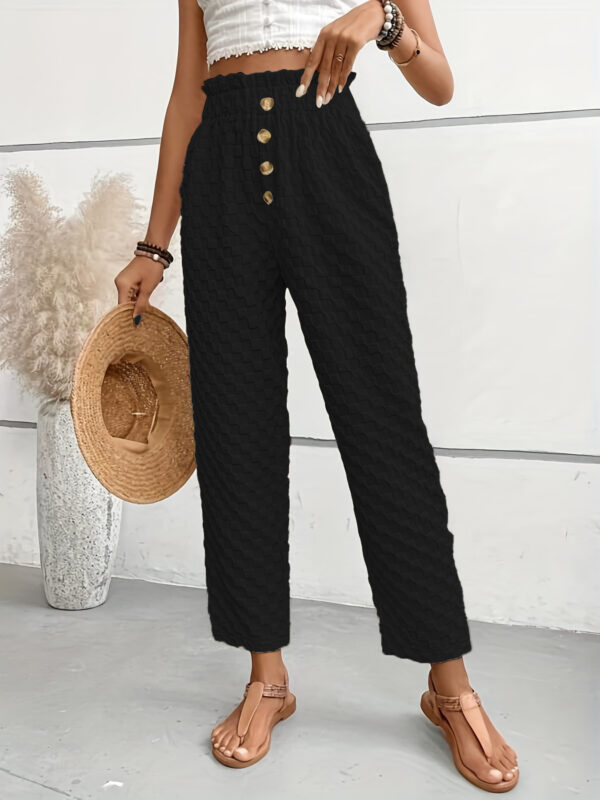 Women's Slim-fit Buttoned Straight Loose Trousers - Image 9