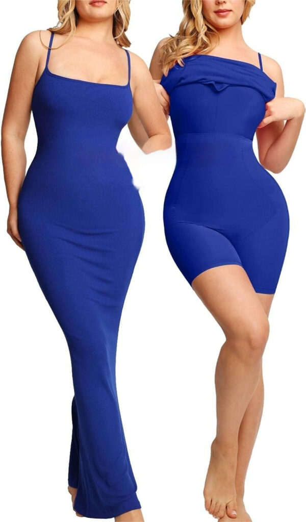 Women's Shapewear Dress Jumpsuit Tummy Tuck Lift Corset Open Crotch Suspender Tight Long Skirt Chest Pad Bodysuit Dress - Image 7