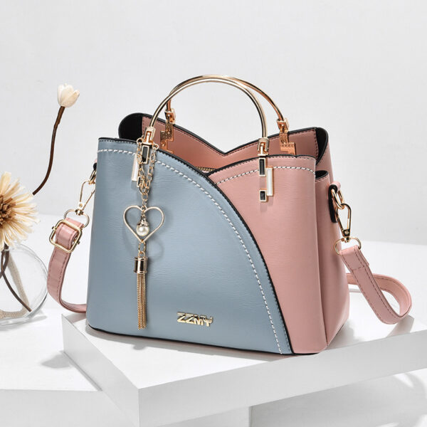 Color Block Handbag Love Tassel Decor Crossbody Bags For Women - Image 5