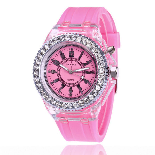 LED Luminous Watches Geneva Women Quartz Watch Women Ladies Silicone Bracelet Watches - Image 4