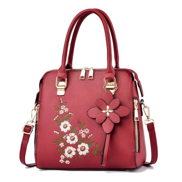 Fashion Flowers Embroidered Handbag Women Shoulder Messenger Bags - Image 3