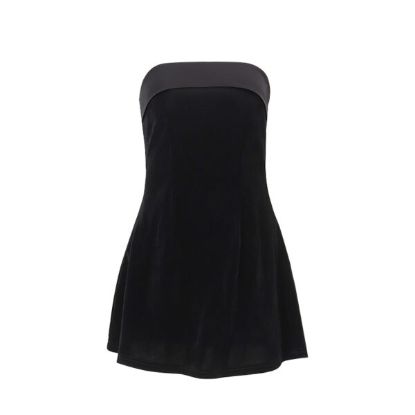 Ins Slim Tube-top Dress Fashion Zipper A-line Short Dresses Party Evening Clothing For Women - Image 7