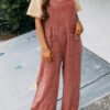 Fashion Square Neck Jumpsuit With Pockets Spring Summer Casual Solid Color Loose Overalls Womens Clothing - Image 5