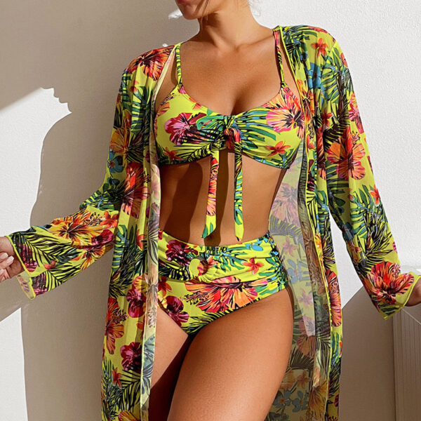 Women's Long Blouse Split Bikini Plus Size Suit - Image 4